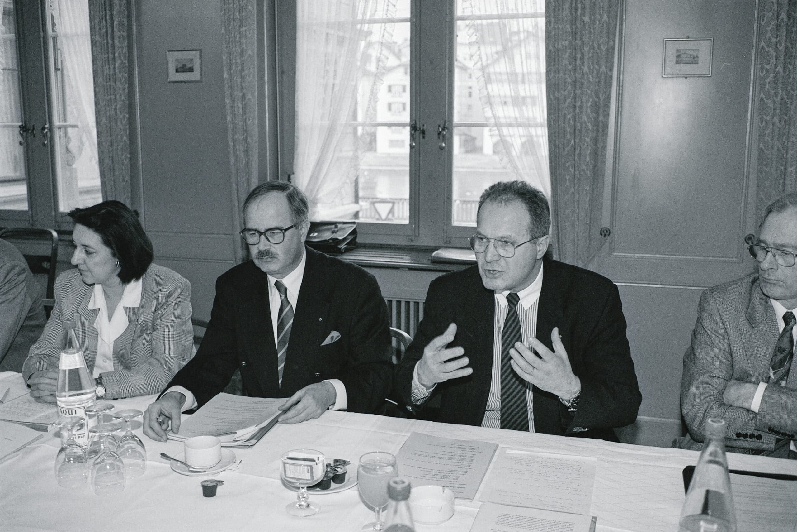 Das Foto zeigt die damaligen bürgerlichen Stadtratskandidatinnen (v.l.): Kathrin Martelli (FDP), Andreas Müller (FDP), Thomas Wagner (FDP), Gody Müller (SVP)