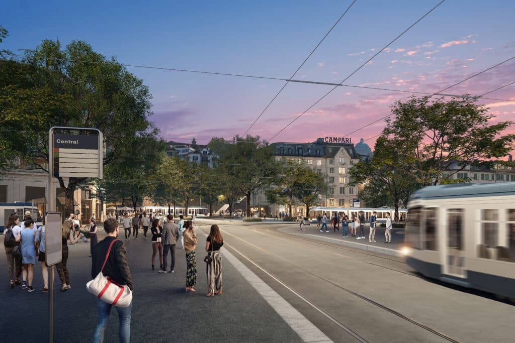 Die Visualisierung zeigt die Sicht zum Central, wie sie dereinst aussehen könnte.