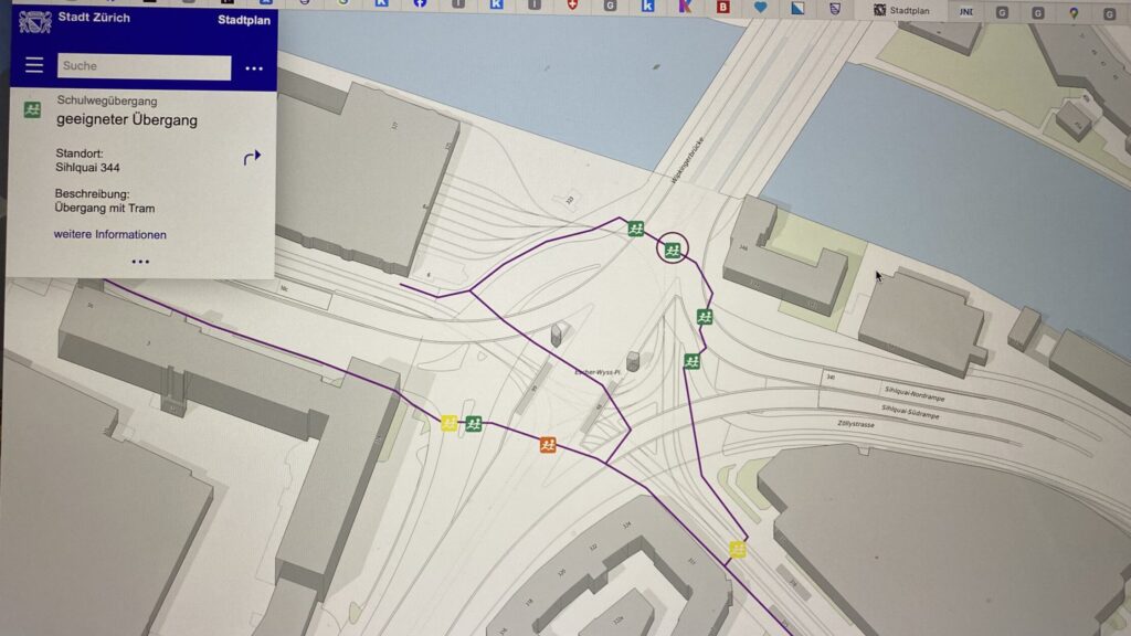 Man sieht den Plan des Escher Wyss Platz.